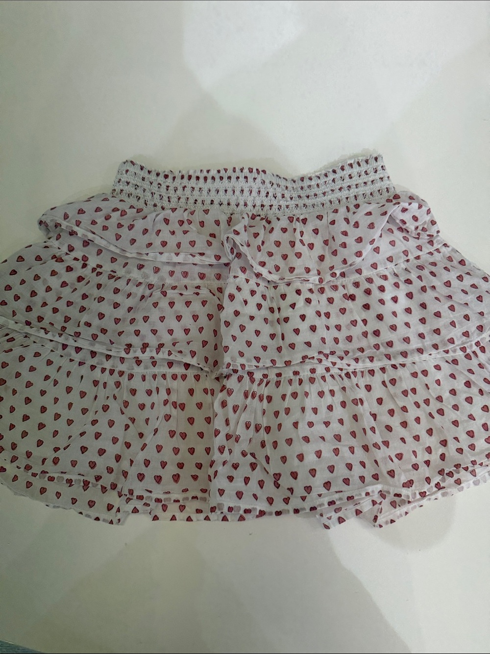 Roller Rabbit White Skirt with Red Heart Print